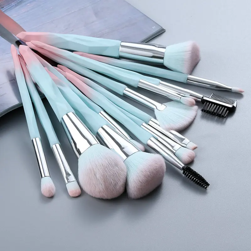 

15PCS Makeup Brush Crystal Handle Set Face Eye Lip Eye Shadow Eyebrow Comb Eyelash Spool Foundation Makeup Brush Beauty Tool
