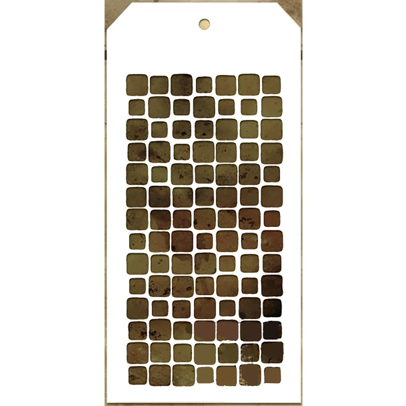 

New Square Pattern Label Tag Plastic Stencil for Scrapbooking Greeting Card Making Background No Metal Cutting Dies 2021