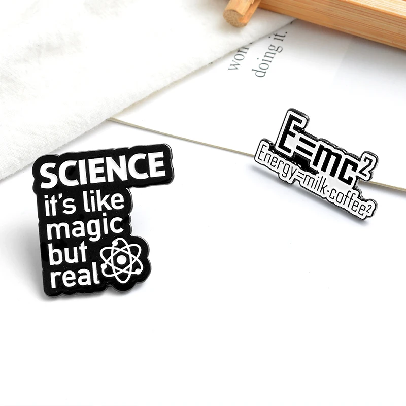 Fun Phrases Enamel Lapel Pins Scientific formula Brooches Badges Knowledge Fashion Jewelry for Friends Wholesale | Украшения и