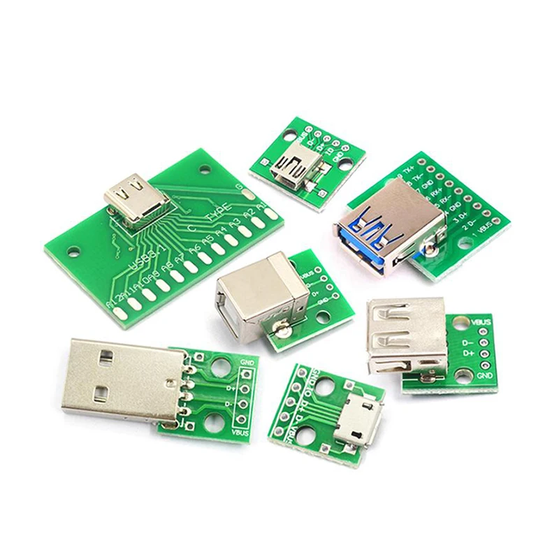 5 шт. разъем Micro Mini USB A Male 2 0 3 Female B интерфейс для 54 мм DIP PCB преобразователь адаптер
