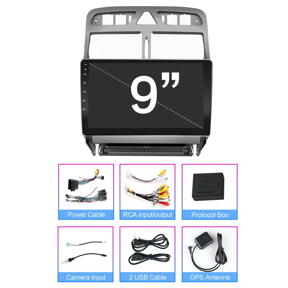 Автомобильный мультимедийный DVD плеер 2 Гб ОЗУ Android 8 1 для peugeot 307 307CC 307SW 2002 2013