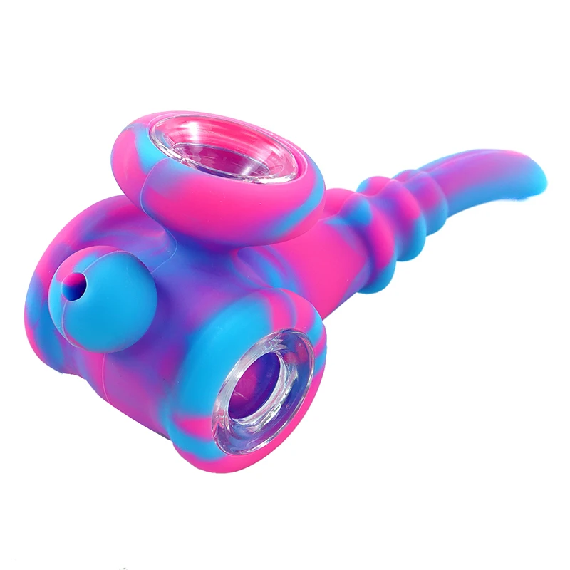 1 шт. портативный табак курительного ручная труба силикона с рисунком