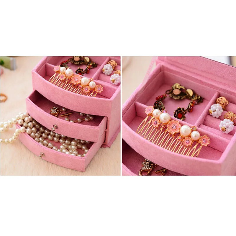 Мульти Слои шкатулка для драгоценностей платяного шкафа органайзер макияжа