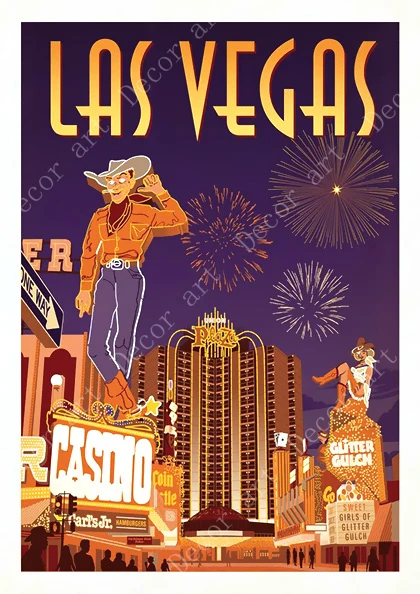 Постер для путешествий с Америкой Лас вегасом холст картины винтажные настенные