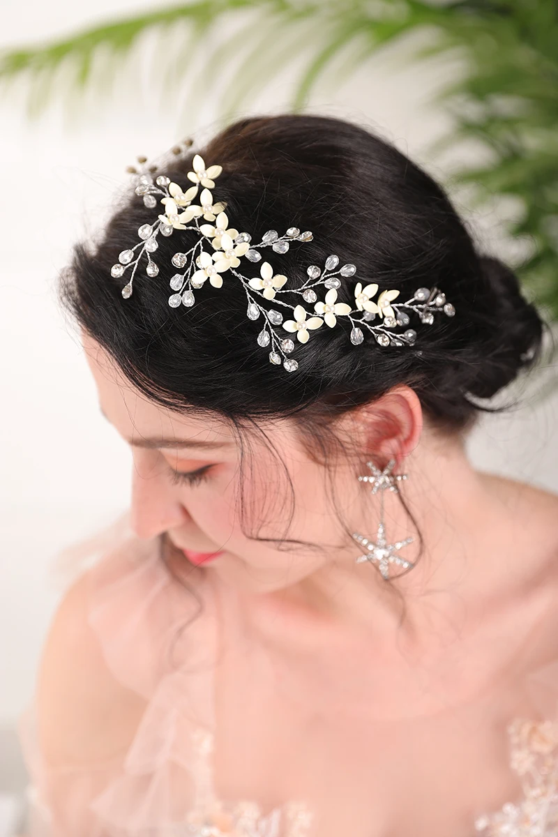 Свадебные аксессуары цветочный головной убор повязка на голову для невесты