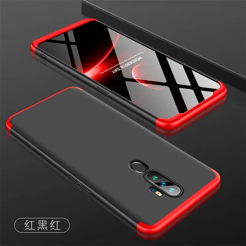 Oppo A5 A11X чехол A52020 360 градусов полное покрытие защищенное матовое твердое покрытие для Oppo A9 цветное покрытие со стеклянной пленкой