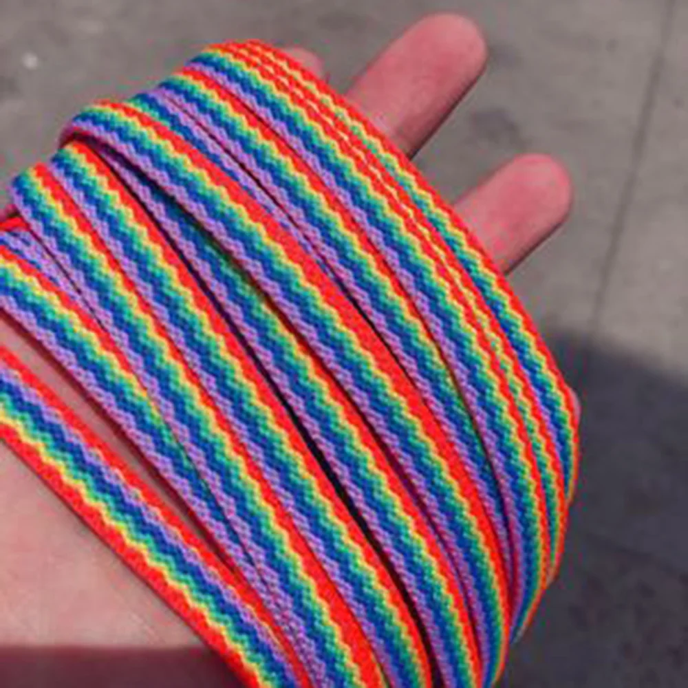 

Rainbow Shoelace Gradient Color Low-cut High Top Canvas Shoes Laces Rainbow Personalized Printing Shoelaces Accesories