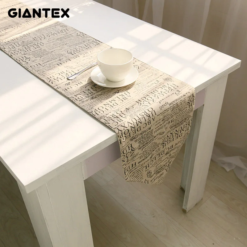 GIANTEX льняная настольная дорожка современная настольная дорожка s декоративная дорожка на стол chemin de table camino de mesa tafelloper