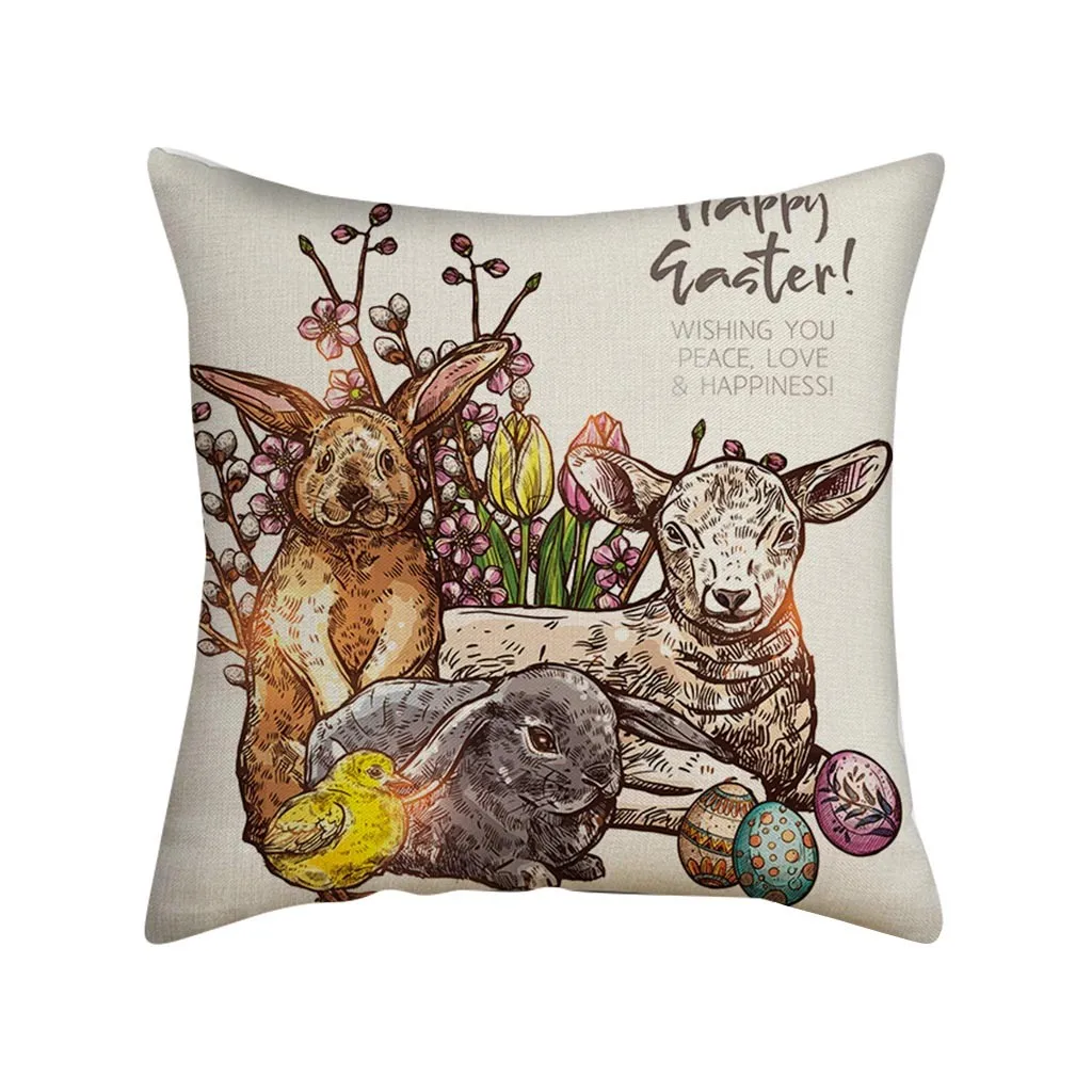 Наволочка для подушки с рисунком Счастливой Пасхи наволочка 45 см x Мягкая принтом
