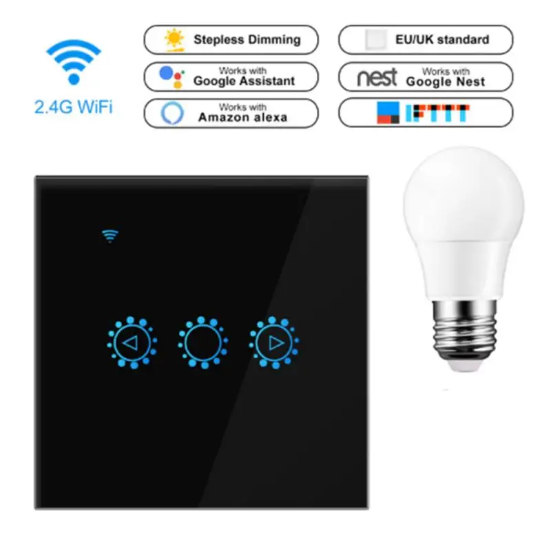 

Led Dimmer 220v Switch Touch Control EU/US/AU/UK Smart WiFi Dimmer With Bulb Work With Amazon Alexa Google Assistant Ewelink