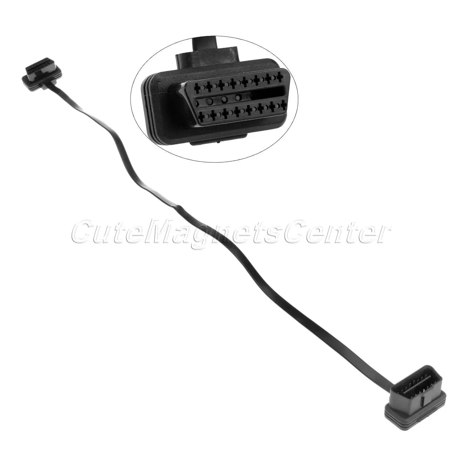 Mtsooning 60 см плоский тонкий как лапша OBD2 OBDII OBD 16Pin ELM327 штекер-гнездо Удлинительный