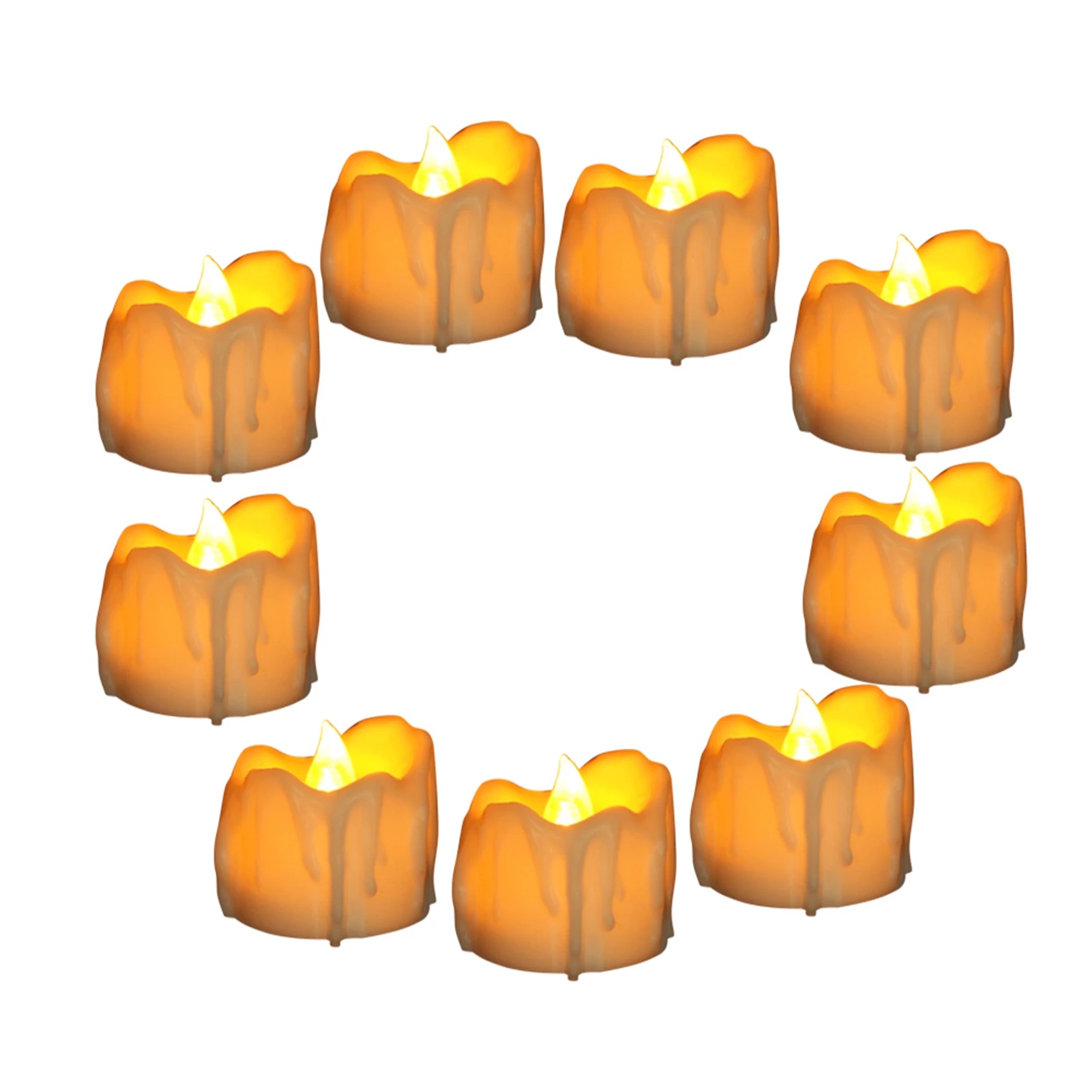 

9pcs/Set Table Decoration Electric Battery Powered Thanksgiving Festival Flameless Party LED Candle Light Tealights Flickering