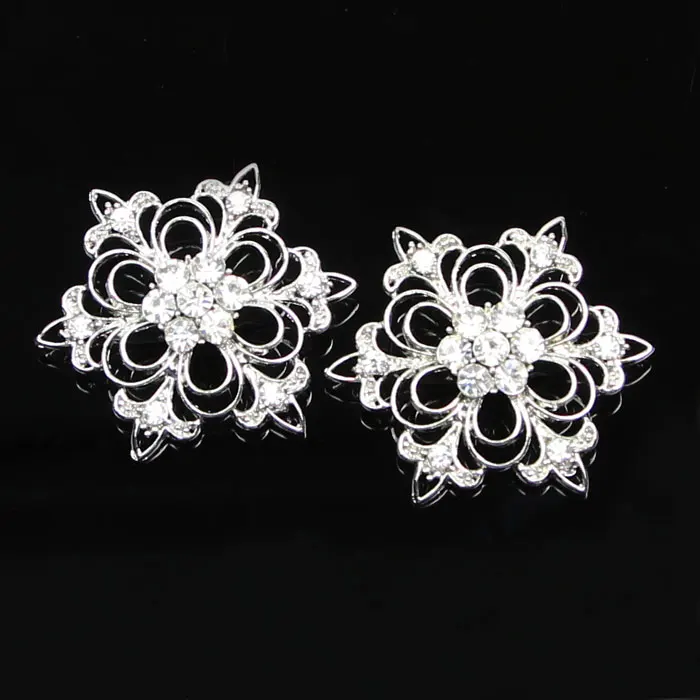 2 шт прозрачный горный хрусталь Кристалл Серебряный/Золотой Тон Снежинка