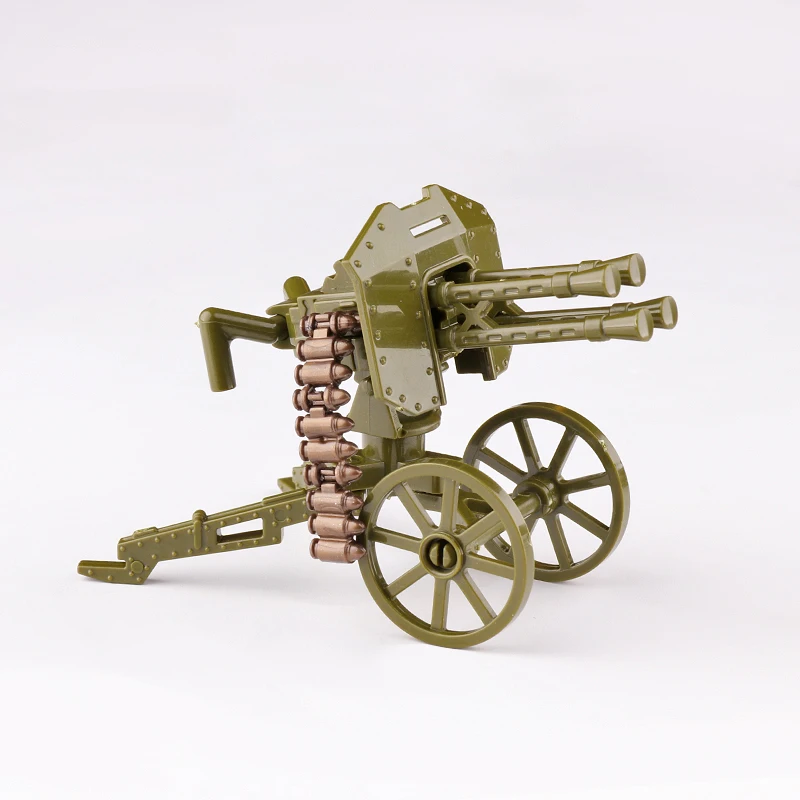 1 шт. строительный блок MOC военное оружие Gatling Тяжелая пулемет Трипод WW2 армейское