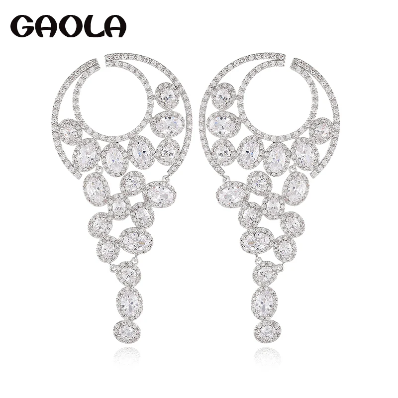 

Женские Геометрические серьги GAOLA, серьги с фианитами, подарок, GLE9262