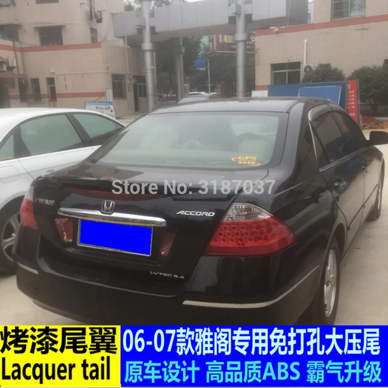 

For Honda Accord Spoiler GA 2006-2007 ABS Plastic Unpainted Color Rear Roof Spoiler Wing Trunk Lip Boot Cover Car Styling