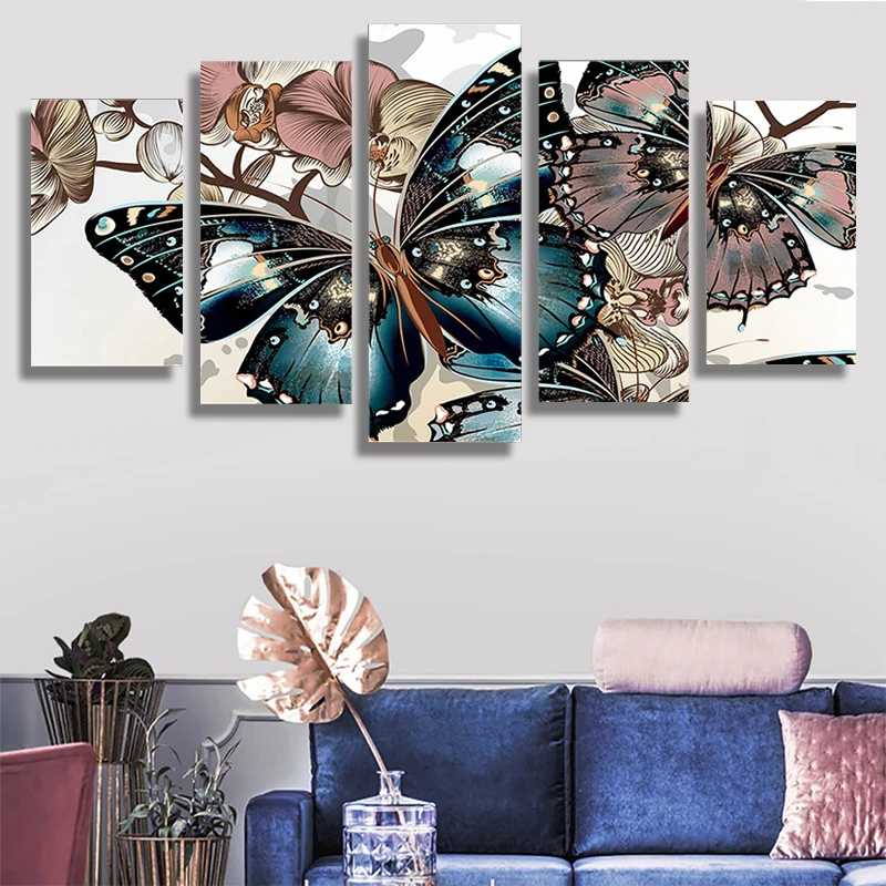 

HD Print Abstract Floral Butterfly Canvas Room Decoration Print Poster Picture Canvas