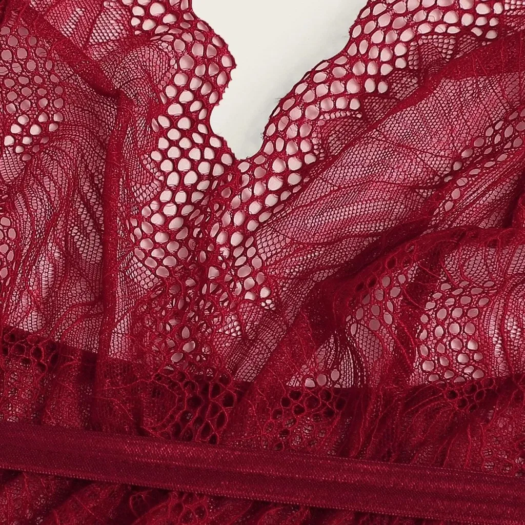 

Sexy Lace Lingerie With Thong Set Nightgowns Sleepwear Women Sleeveless Sling Halter Nighties V-neck Nightdress Nightwear