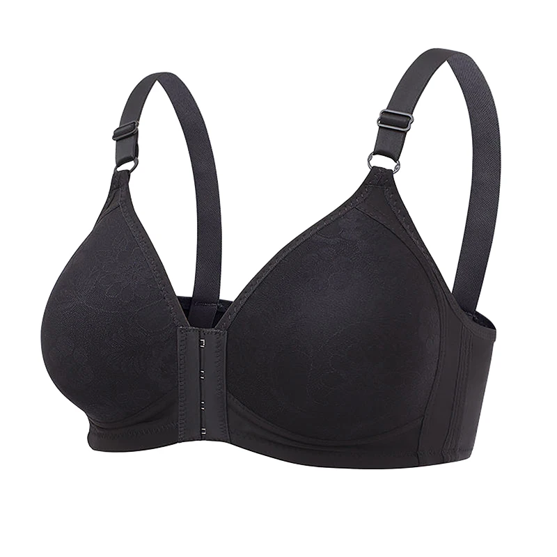 

Bras For Women Plus Size Push Up Bra Underwear Floral Front Closure Seamless Brassiere Wireless Sexy Gather Thin Large Bralette