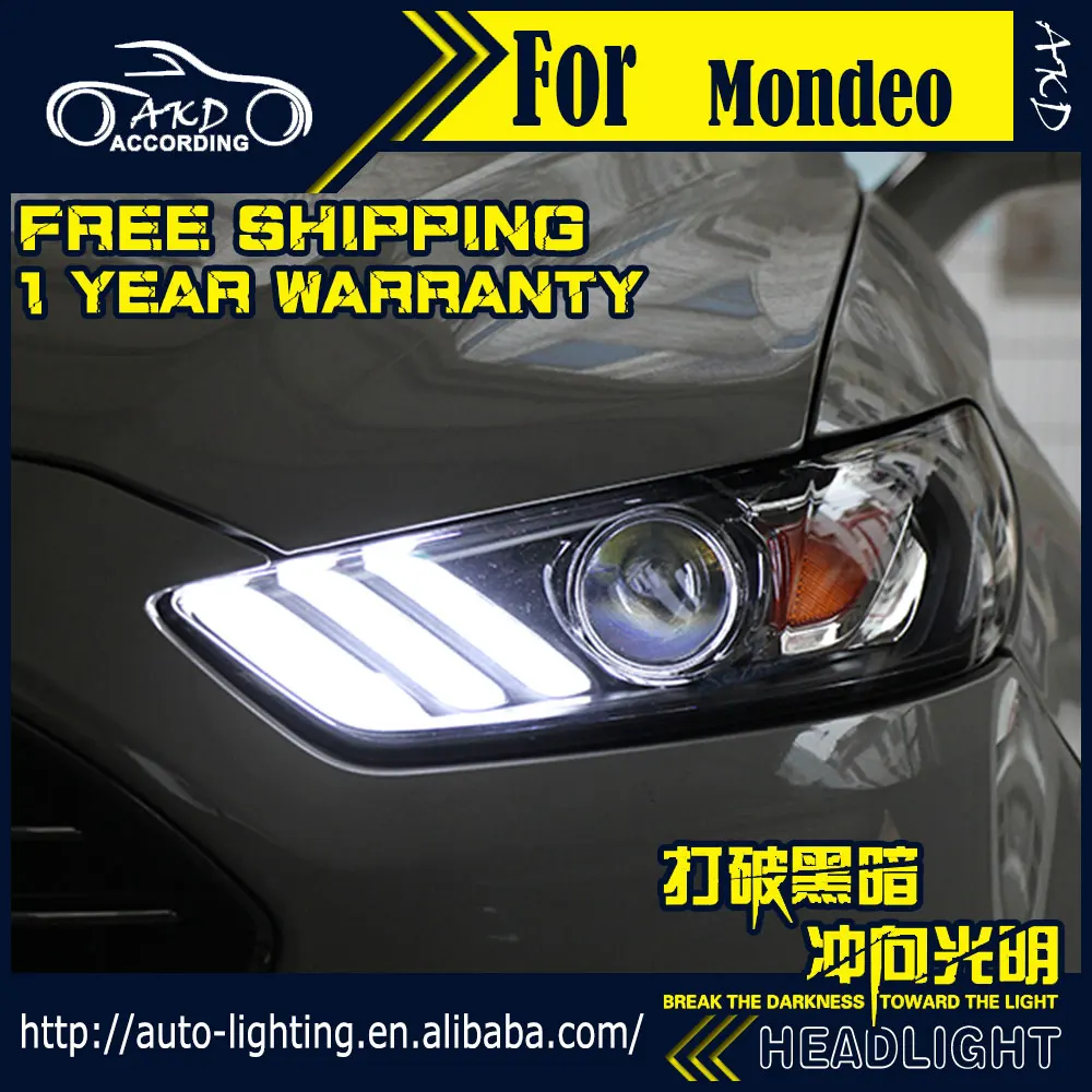 AKD автомобильный стайлинг фары в сборе для Ford Mondeo 2013-2016 Fusion LED DRL H7 D2H HID опция