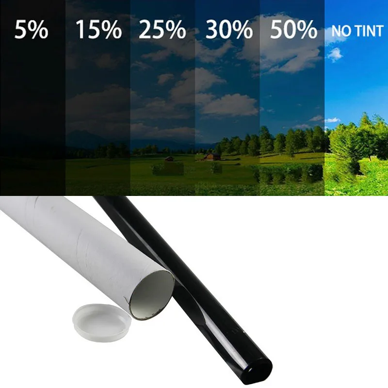 

300x50cm Black Car Window Foils Tint Tinting Film Roll Window Glass Summer Solar UV Protector Sticker Films Strengthen Package
