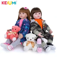 keiumi 24 inch reborn dolls twins cloth body realistic lovely princess newborn toddler baby dolls for children toy gifts