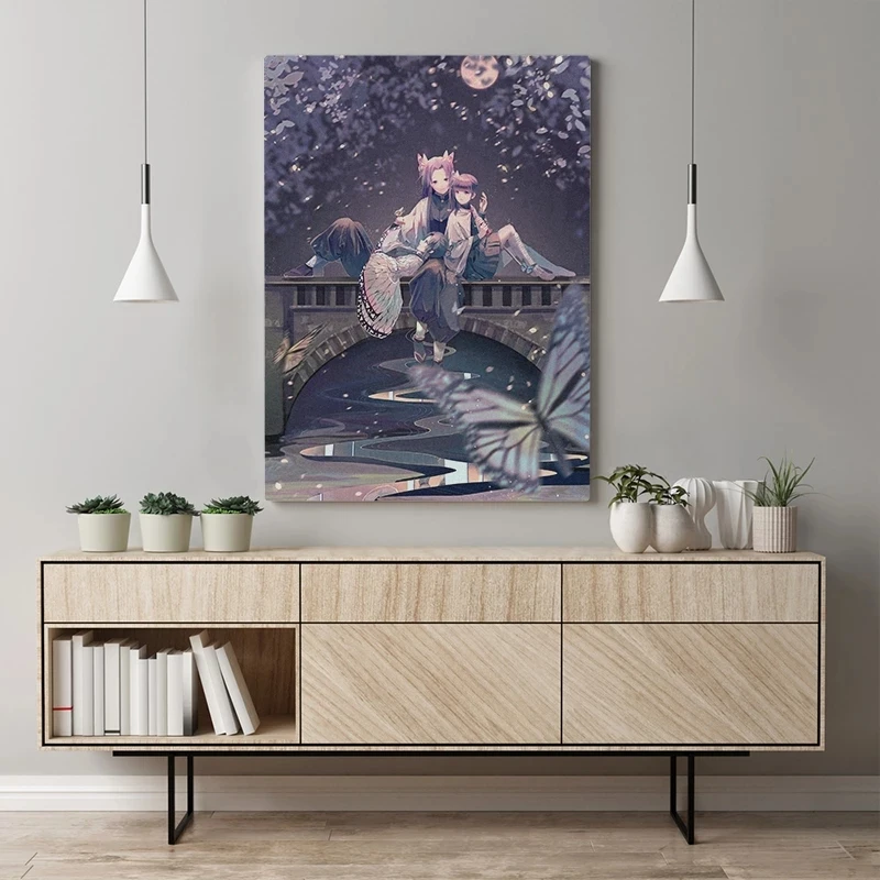 

Modern Home Decor Poster Prints Kanae Shinobu Kanao Kimetsu Geen Yaiba Anime Canvas Painting Picture Wall Art Nordic Living Room