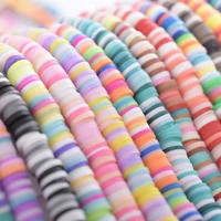 mix color 6mm diy charms bead accessories boho handmade recyclable polymer clay disc loose spacer loose beads for jewelry making