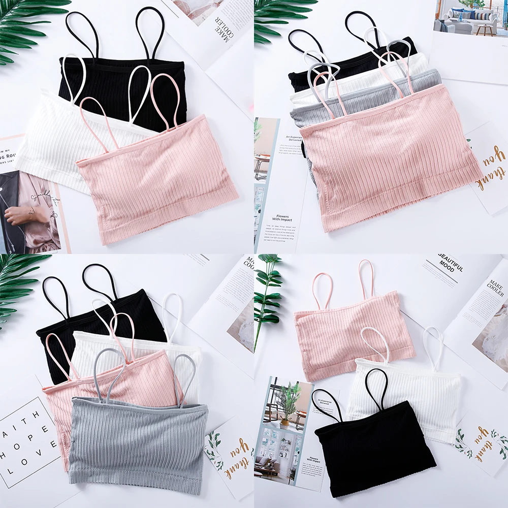 Однотонный женский бюстгальтер на бретелях 4 цвета | Женская одежда