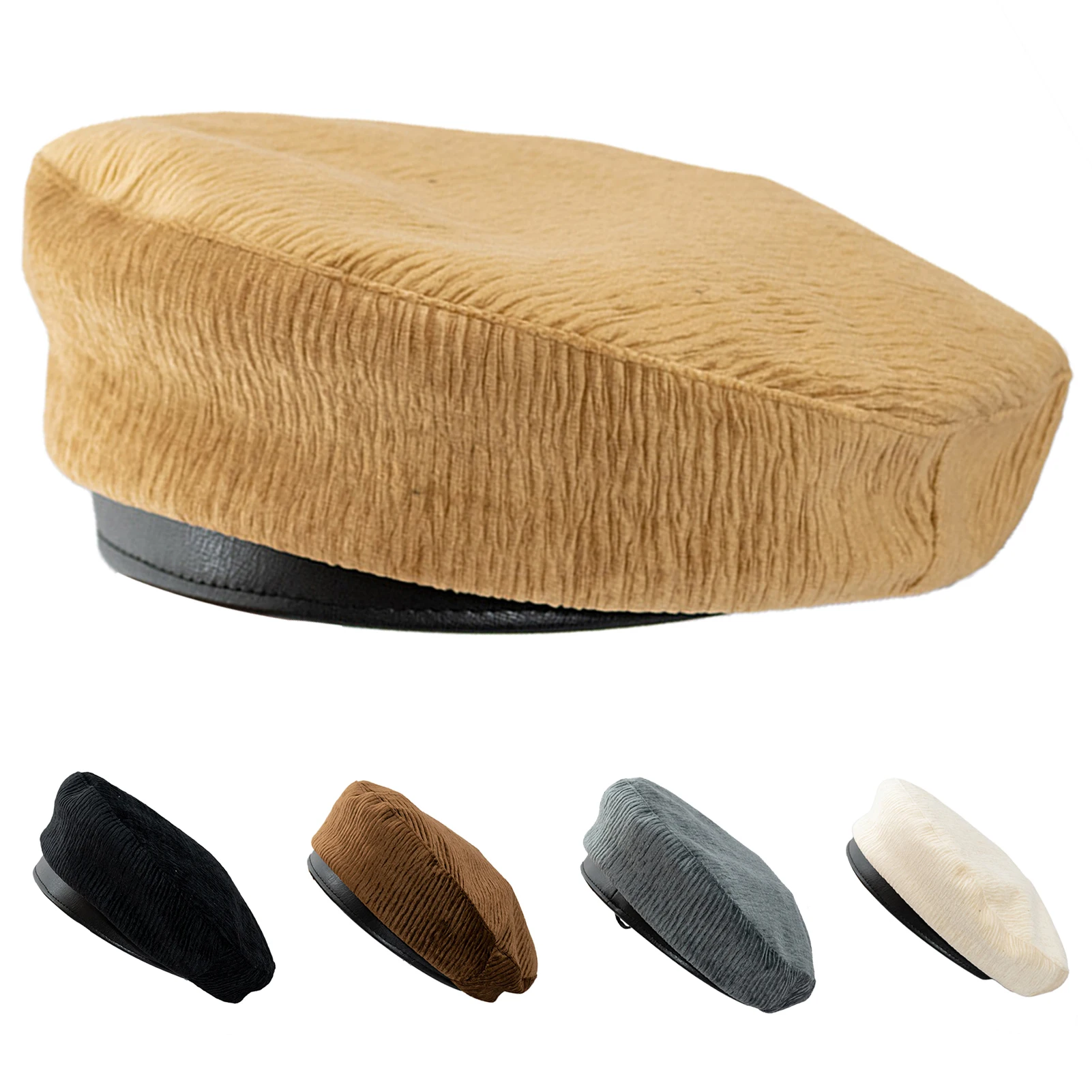 

Japanese Vintage Women Girl Autumn Winter Warm Corduroy Artist Beret Hat Cap