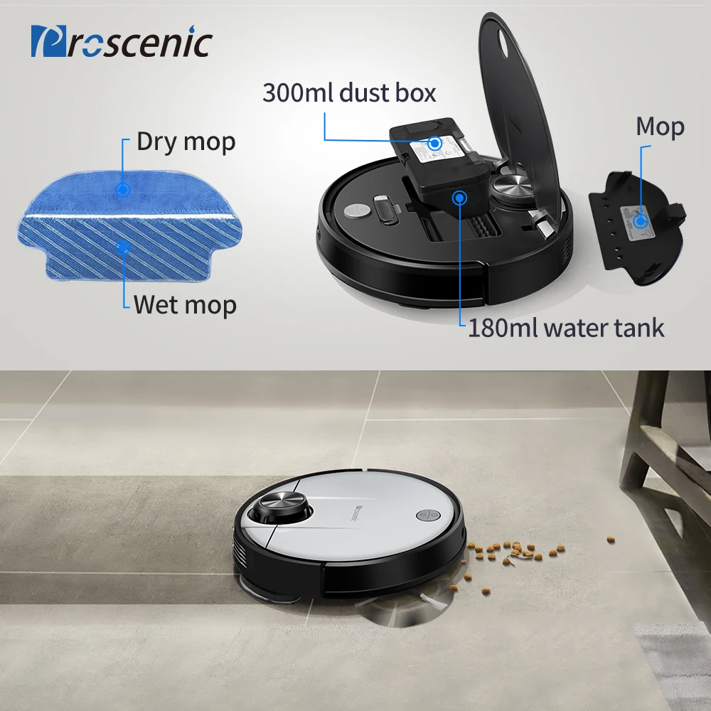 

Proscenic M6 Pro 2600pa Laser navigation and IPNAS 3.0 Robot Vacuum Cleaner, Hard Floors&Carpet Sweeper, Automatically Charge