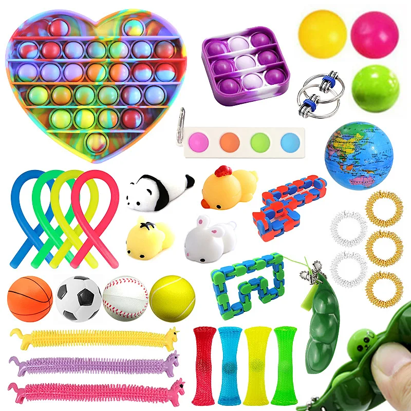 fidget toys kit stretchy strings push pack adults squishy sensory anti stress relief figet toys set antistress toy combination free global shipping
