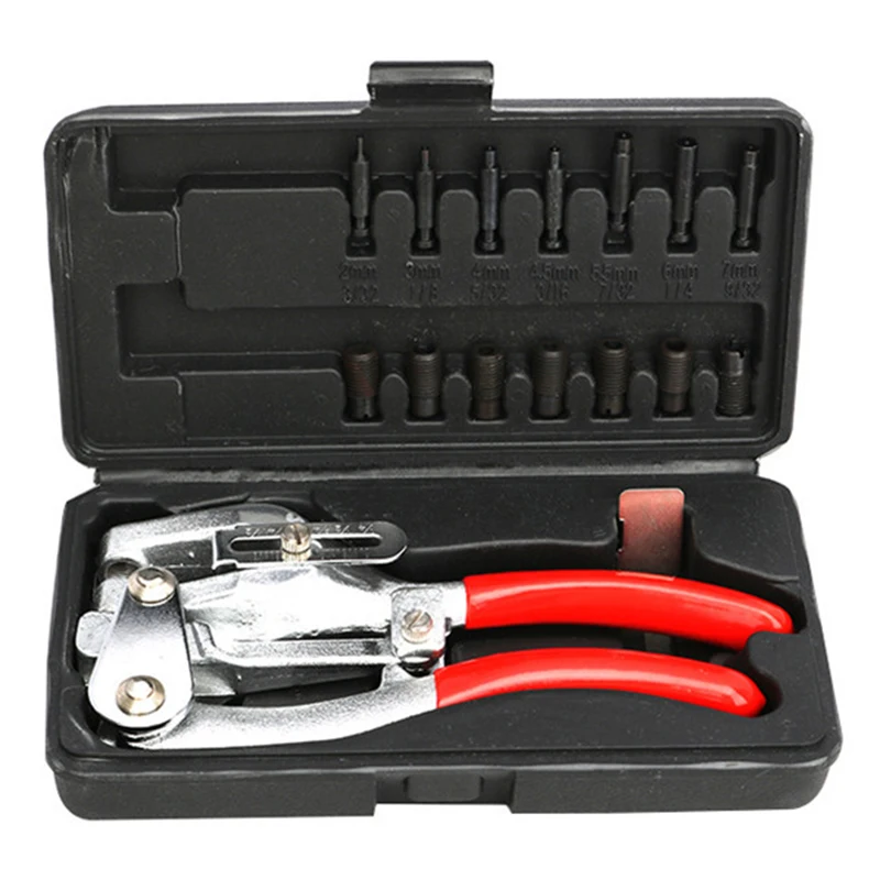 top Selling 16 PCS Hole Pliers Tool Stainless Steel Copper Aluminum Sheet Metal Leather Plastic Manual Punches 22*11*5cm | Инструменты