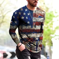 spring mens top pullover 3d printing retro flag theme male casual jogging interesting t shirts daily sports style