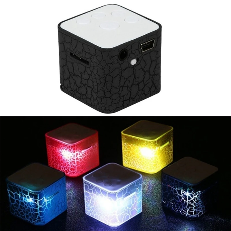 External Sound 120Mah Mini USB 4h MP3 Player 32x30x30mm Colorful Light 3.5mm Mp3 Music Support TF SD Card With Speakers B | Электроника