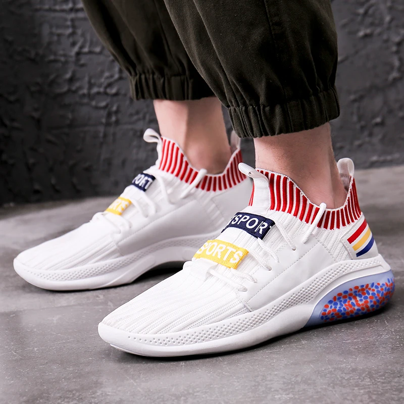 

Tennis Shoes for Men 2020 Breathable Sports Shoes Lace Up Men Outdoor Jogging Comfortable Sneakers Sock Footwear Tenis Masculino