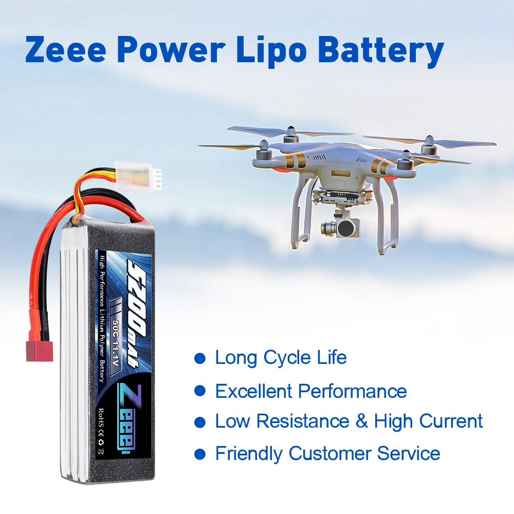zeee 3s 5200mah 50c 111 v rc lipo батарея с разъемом deans д