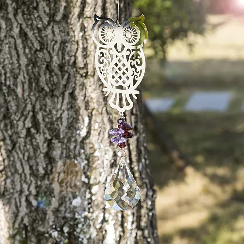 H &amp D Хрустальный Ловец снов в форме совы подвесное украшение Радужный | Дом и сад
