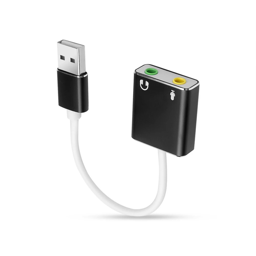 Внешняя звуковая карта USB 2020 3D стерео аудио адаптер для наушников Новая