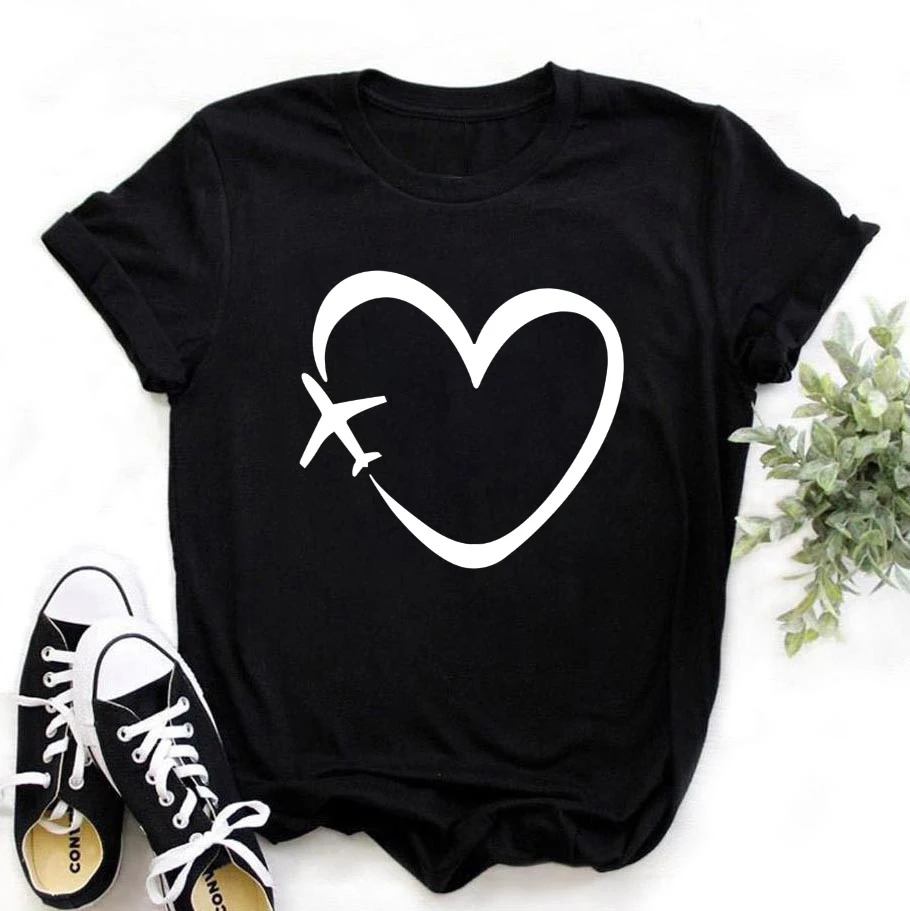 

Abstract Simple Letter Print T shirt Women Casual Funny Harajuku Black t-shirt Short Sleeve Round Neck Tops Tee