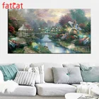 Алмазная вышивка FATCAT, Большой Европейский сад, для самостоятельной сборки, квадратная, круглая, 5d, декор для мозаики, AE2375