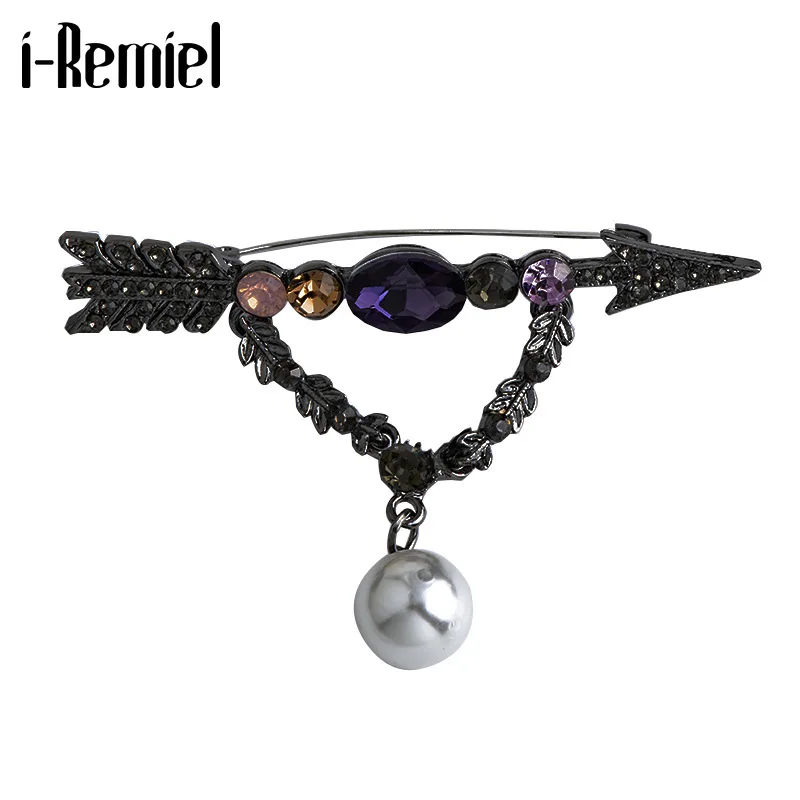 Винтажные стразы брошь с кисточкой Pins жемчужный значок для воротника корсажный