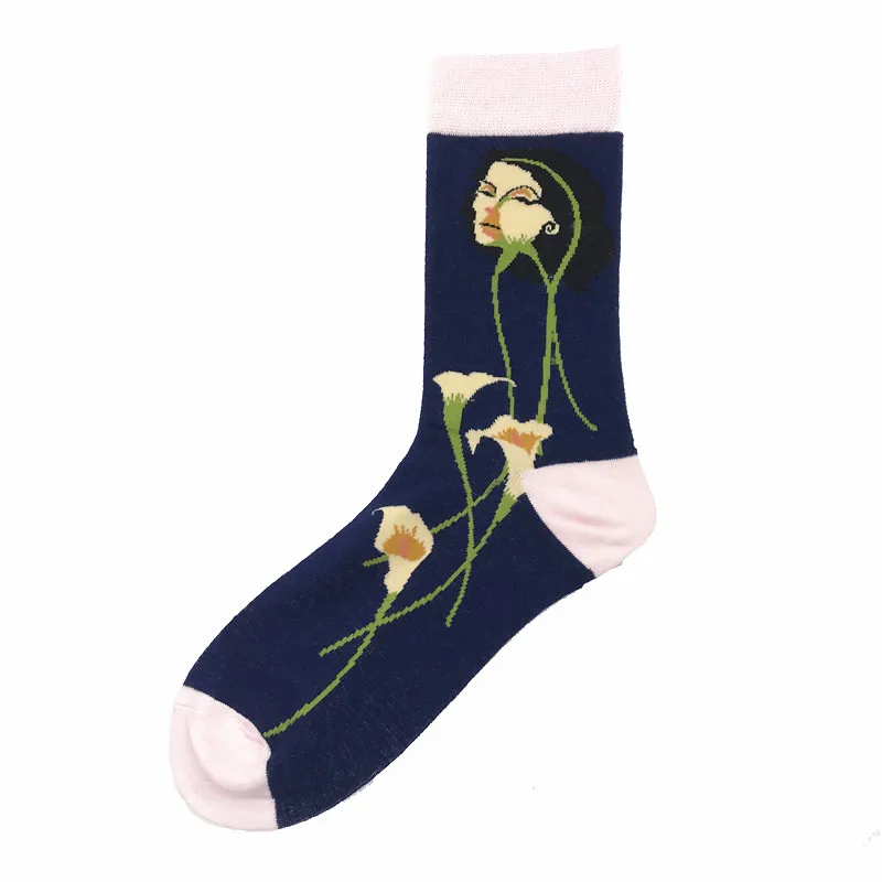 socks 10 Kawaii/женские носки с цветочным рисунком; милые женские носки с абстрактным принтом; хлопковые короткие креативные носки с животными; теплые забавные зимние носки до щиколотки - Цвет: socks 10