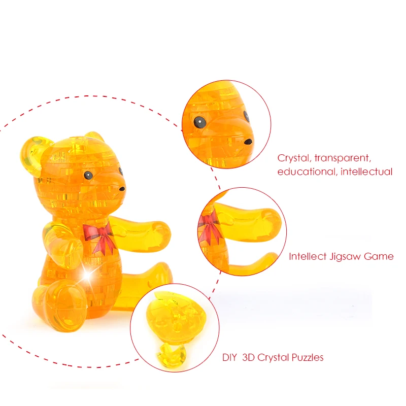 3D пазл с кристаллами милый медведь Модель для сборки установленные игрушки