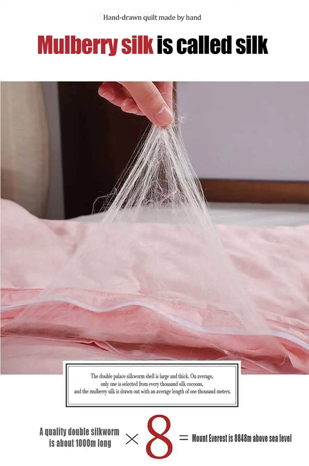 

100% Mulberry Silk Filling Quilts Handmade All Cotton Jacquard Quilt Blanket for King Queen Twin Size Warm Four Season Comforter