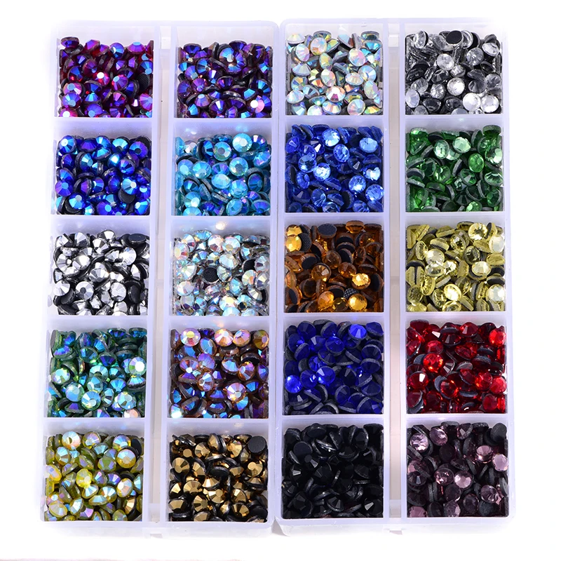 SS10 SS16 SS20 смешанные цвета DMC стразы с горячей фиксацией Flatback Стекло страз