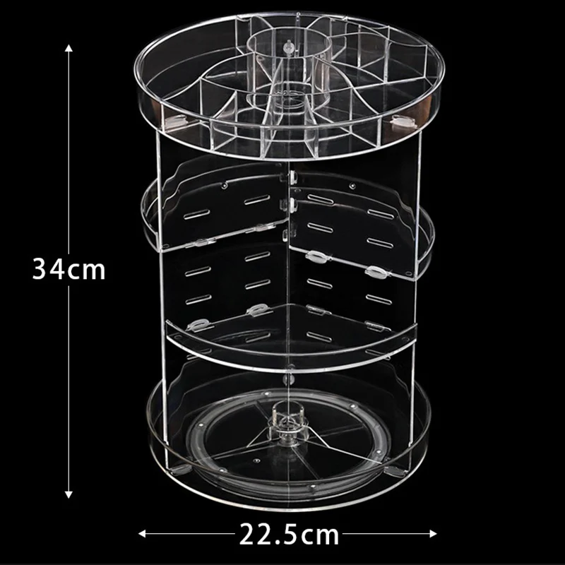 Коробка для хранения косметики Rotat органайзер макияжа прозрачная акриловая