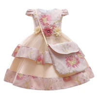 2 pcs summer vintage flower dress bags for girls clothes children costume lace princess school party dress girl gown 3 10 year