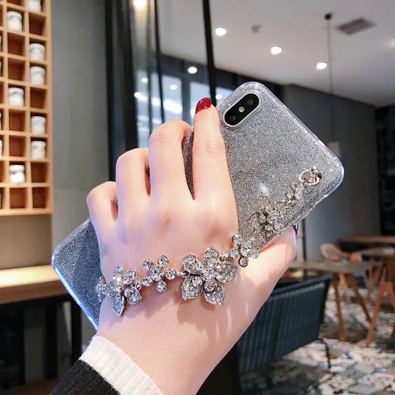 Модный, роскошный браслет чехол для samsung Galaxy S10e S10 S9 S8 S7 S6 S5 плюс Edge Lite J8 J7 J5 Prime On5 On7 чехлы на сиденья - Цвет: Black SheHuaFeng