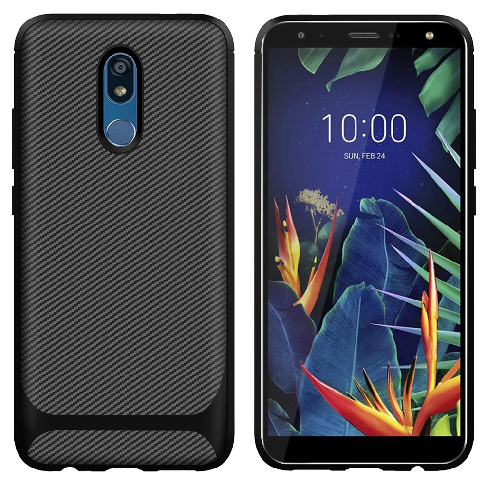 Чехол для телефона LG k 12 Plus K 40 stylo 5 из углеродного волокна ТПУ противоударный